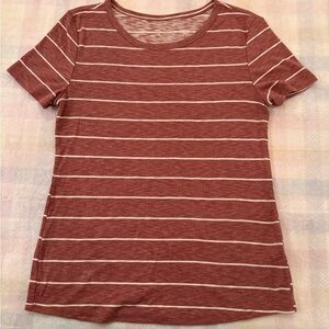 Maurices Red and White Striped Short Sleeve Tee